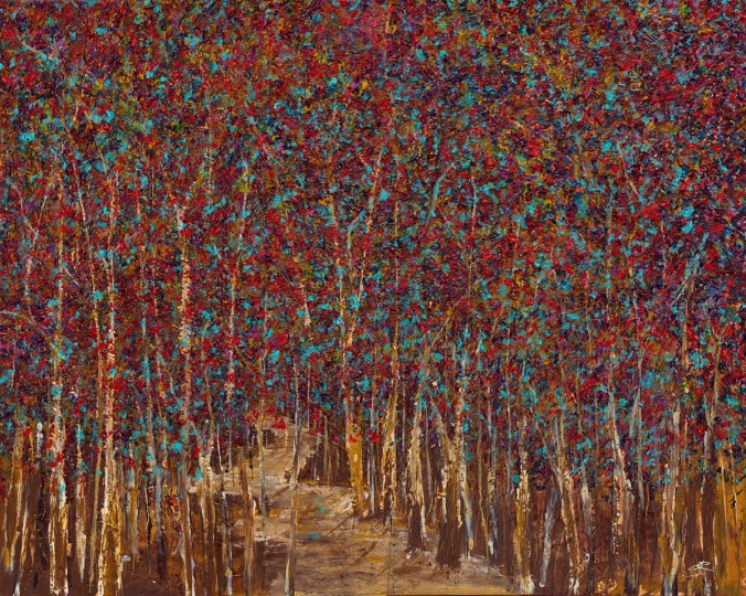 "Halycon Woods" 
30X60" $6,000.